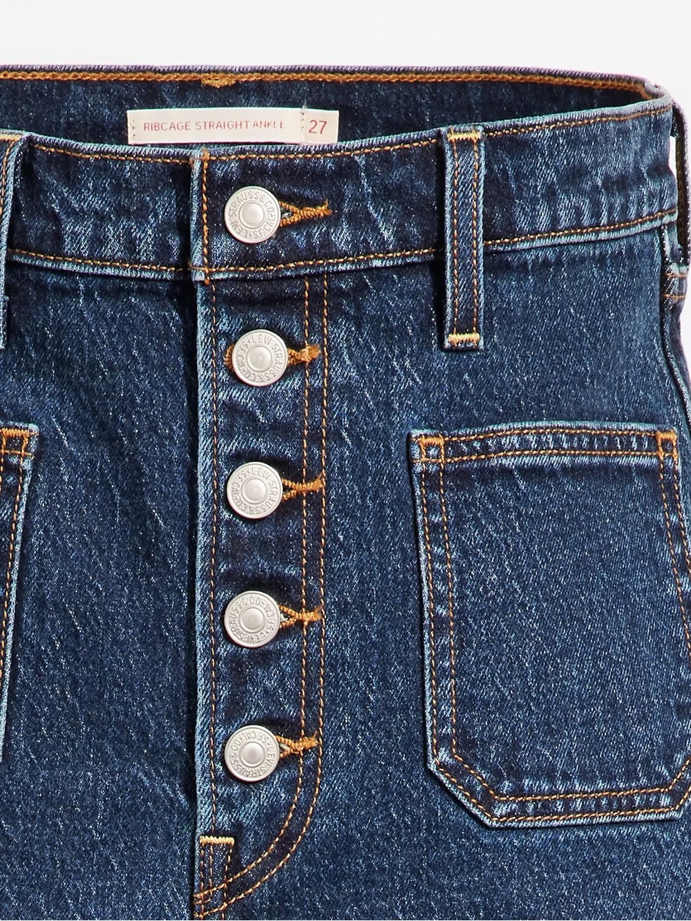 EUC Levis Ribcage Straight Patch Pocket Women's Jeans Size 30 Dark Wash - Picture 11 of 11